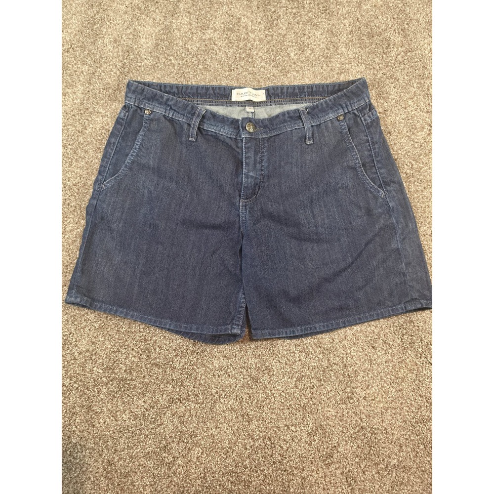 Habitual Womens Denim Shorts Dark Wash Cotton Bamboo Blend Size 31 Made in USA